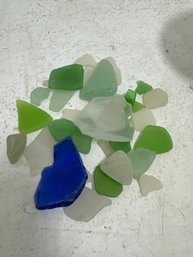 Collection Of Surf-tumbled Sea Glass Pieces.