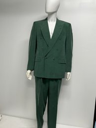 Babur International Pure Washed Silk Mens Double Breasted Suit Made In Israel 36 Long