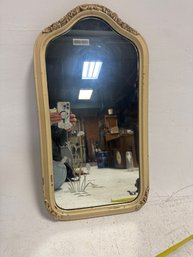 A Vintage Ornate Mirror With A Painted Frame.  Distressed