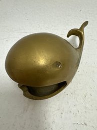 Vintage Brass Whale Ashtray