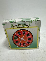 New My Money Safe Bank Roulette Ceramic Unique Hand Painted Porcelain Bank