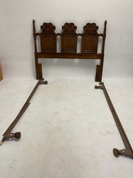 Tell City Furniture Solid Hard Rock Maple Colonial Early American Queen Size Spindle Headboard In An Andover F