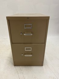 Beige Metal 2-drawer Vertical File Cabinet With Commercial-grade Ball-bearing Suspension.