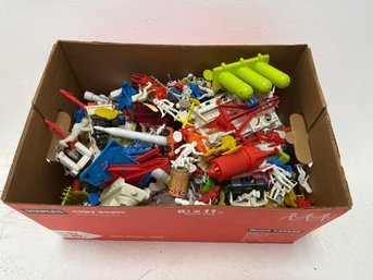 Collection Of Vintage Plastic Toys And Small Parts
