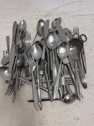 Collection Of Assorted Stainless Steel Flatware, Commonly Referred To As Silverware