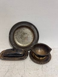 Lot Of Three Silver Plated Items