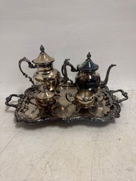 Late 20th Century Leonardo  Tray And Kent  Silver-plated Tea And Coffee Service Set