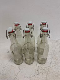 Otis Classic Clear 16oz Beer Bottles With Seing Top Caps