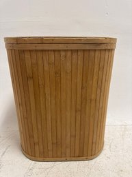 Natural Bamboo Laundry Hamper With A Lid.