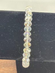 Clear Faceted Crystal Beaded Bracelet