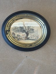 Antique 19th C Hand Painted  Miniature Landscape