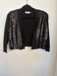 Calvin Klein Black Cardigan With Attached Sequins Vest