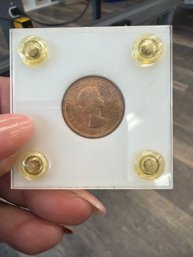 British Pre-decimann Halfpenny Featuring Queen Elizabeth II