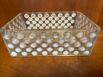 Anchor Hocking Moonstone Opalescent Hobnail Glass Cigarette Or Trinket Box