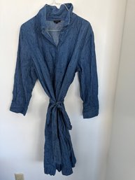 Talbots Dot Denim Belted Shirtdress