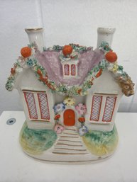 19th Century English Staffordshire Porcelain House Pastille Burner