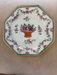 Octagonal Famille Rose Porcelain Plate
