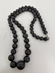 Vintage Gray Graduated Beaded Necklace
