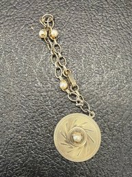 Vintage Charm Bracelet With A Gold-tone Sunburst Design