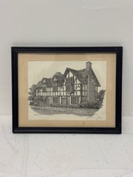 Framed Lithograph Print Titled 'Shakespeare's Birthplace' By Artist Anthony John.
