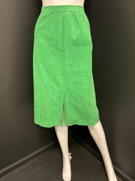 Green Soft Feel Skirt With Bottom Slit Approx 9 Size 10