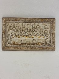 Vintage 3D Last Supper Relief Wall Plaque