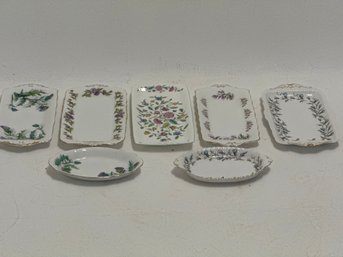 Lot Of 7  Collection Features Vintage Bone China Sandwich Trays And Serving Dishes