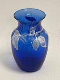 Cobalt Blue Hand-Painted Vase