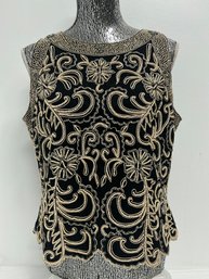 JKARA New York Beaded Sleeveless Top