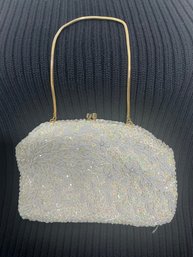 Richer White Beaded Clutch Bag