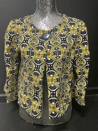 Kenar Printed One Button Short Jacket  Size 12