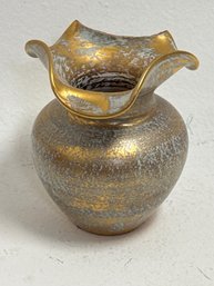 Antique Art Nouveau Vase Produced By The Austrian Glass Manufacturer Loetz, Specifically Featuring Their Iride