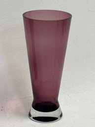 Handcrafted, Mouth-blown Amethyst Purple Art Glass Vase From Poland