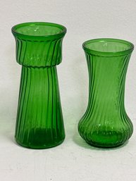 Vintage Emerald Green Hoosier Glass Vases Are Collectible Items
