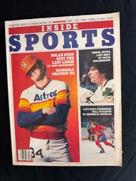 Vintage Issue Of Inside Sports Magazine From 1980 Featuring Nolan Ryan On The Cover