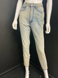 Vintage Gitano Express Pinstriped Jeans With Double Bows At Ankles Size 7/8