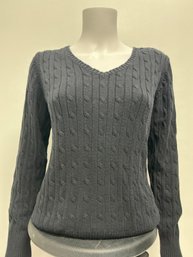 St. Johns Bay V-neck Sweater Color Black Size Large