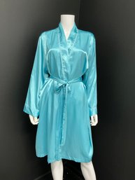 Morgan Taylor Intimates Teal Color Tie Front Bathrobe Size XXL