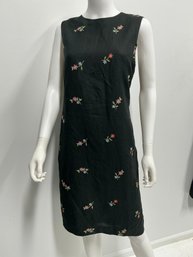 Talbots Petits Size 14 Black Dress With Small Flowers