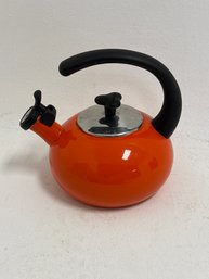 Rachael Ray 1.5-quart Whistling Teakettle Features A Vibrant Orange Enamel-on-steel Exterior And A Durable Sta