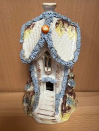 Antique Staffordshire Pastille Burner From The 19th Century  Designed In The Shape Of A Cottage