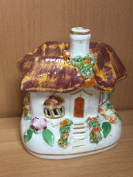 Vintage Collectible Is A 19th Century Staffordshire Pottery Cottage Pastille Burner