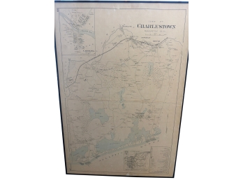 Antique Map Of The Town Of Charlestown, Rhode Island From An 1895 Atlas