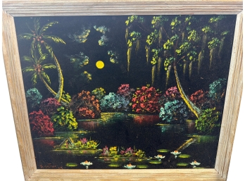 Moonlit Swamp Landscape Created In The Style Of The Florida Highwaymen -beacher