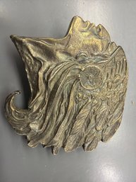 Vintage Collectible Native American Indian Chief Head Brass Belt Buckle