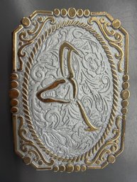Decorative Western -style Belt Buckle By Montana Silversmiths