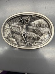 Vintage Pewter Belt Buckle Produced By Bergamot Brass Works