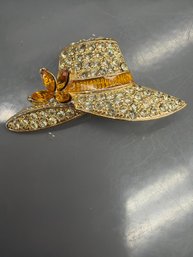 Vintage Montet Gold-tone 'nanette Hat' Brooch
