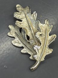 Vintage Oak Leaf Brooch Or Cap Badge