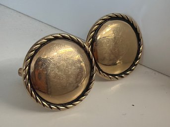 Pair Of Vintage Gold-tone Cufflinks